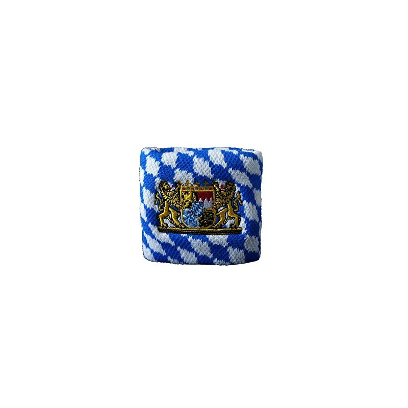 Flaggenfritze Sweatband with German Flag Design Bavaria with Lion +