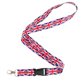 Panda Loco Union Jack Lanyard – Great Britain Flag ID Badge Holder | UK Pride Accessory for Work, Travel, Cultural Events & Gifting