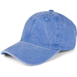 styleBREAKER 04023054 Unisex 6-Panel Vintage Cap, Plain Washed Look, Baseball Cap, Metal Buckle, Adjustable, Denim blue washed