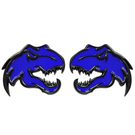 HHLOU A Pair Dinosaur Metal Emblem Sticker for Dodge RAM TRX 1500 2500 3500 Charger Challenger (Blue)