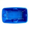 Homz Plastic Storage Tote with Lid, 32 Gallon, Blue, Stackable,