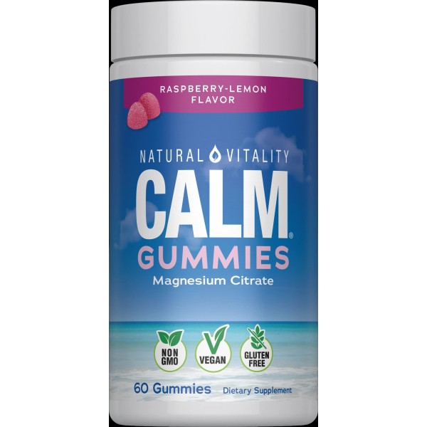 Unbranded Natural Vitality Calm, Magnesium Citrate Gummies, Raspberry-Lemo