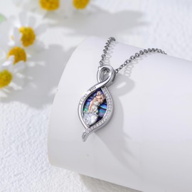 PARYFO Lion Necklace for Women Mothers Day Gifts 925 Sterling Silver Lion Pendant Infinity Animal Necklace Jewelry Gift for Women Mother