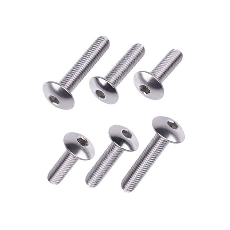 Possbay Motorcycle Fairing Bolt Kit, Stainless Steel + Plastic, Silver