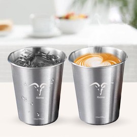 Xichno Stainless Steel Cups 12oz/350ml tumbler(4 pack) Stainless Steel Tumbler for Camping,Outdoor Picnic & Party,BPA Free Stackable & Durable & Premium Metal Drinking Glasses