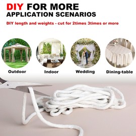 Tusirgre 6.5Yard Curtain Weight Rope, Drapery Weights Tape, Heavy Drapery Weights for Indoor Tulle Fabrics, Weighted Lead Rope Increase Curtain Weight, DIY Length Curtain Accessories