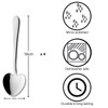 Grunwerg Windsor Carded 4-Piece Heart-Shaped Dessert Spoon Set 4HDWDR/C, 18/0