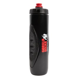 Gorilla Wear Grip Sports Bottle 750 ml – Black – with Logo Print for Sports Everyday Jogging Running Water Bottle