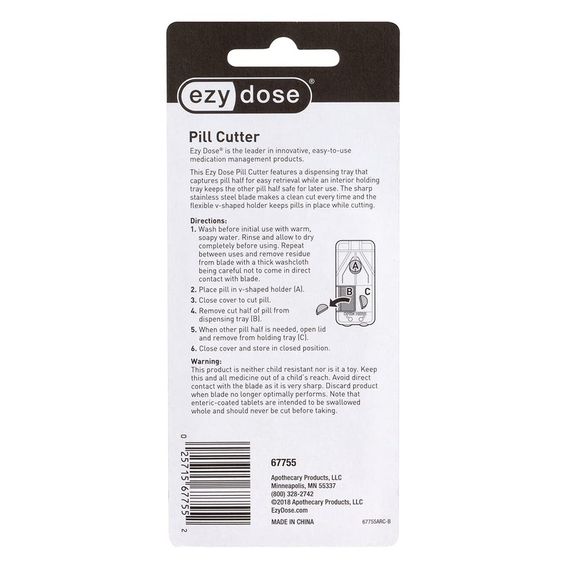 Ezy Dose Clear Pocket Tablet Cutter with Dispenser