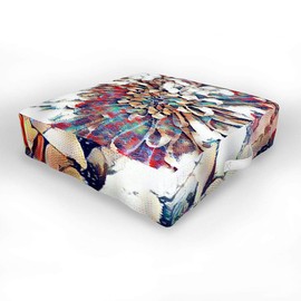 Society6 Sheila Wenzel-Ganny Japanese Inspired Lily Indoor/Outdoor Floor Cushion, 1 Count (Pack of 1), Multi