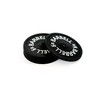 Barbell Bumper Plate Drink Coasters Set of 6, Round Black