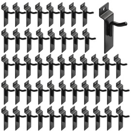 Alffun 1" Black Slatwall Hooks, 60 Pack Slat Wall Hanging Display Hooks, Slatwall Accessories for Retail Home Efficient Storage