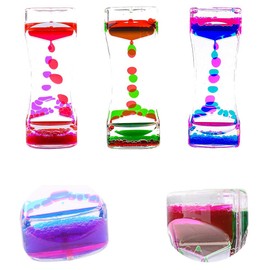 YUE Action Liquid Timer 2 Pack/Liquid Motion Bubbler Timer for Calming Sensory Toys, Autism Toys,Fidget Toy, Children Activity, Desk Toys,Novelty Gifts, Assorted Colors (Green+Red Set)