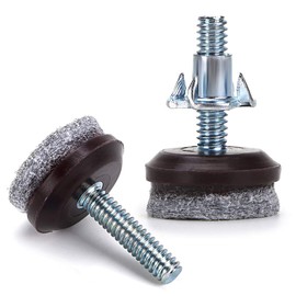 BTSKY Set of 8 Adjustable Furniture levelers, Adjustable Furniture Leveling Feet with Metal T-Nuts, Furniture Glide Leveling Legs for Cabinets Sofa Tables Chairs Raiser, Adjustable Height 0.5" to 1"