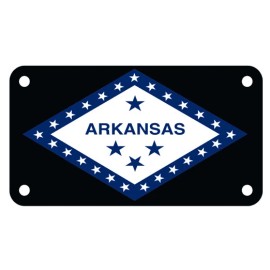 Fast Service Designs Arkansas State Flag 4" X 7" ATV Motorcycle License Plate Patriotic Black Version
