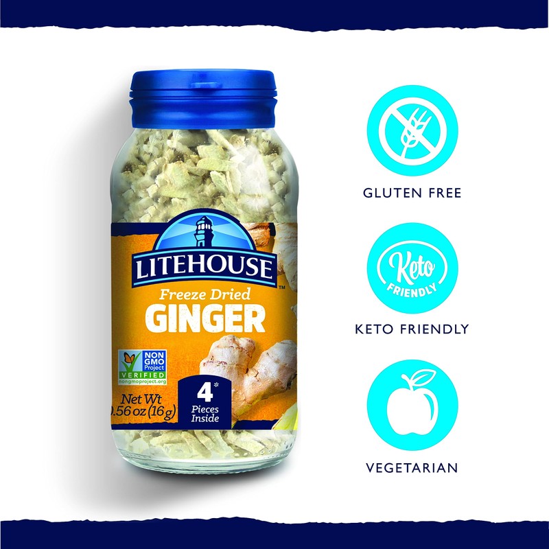 Litehouse Freeze Dried Ginger - Ginger Flakes, Substitute for Fresh