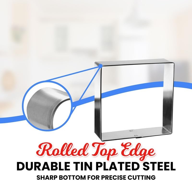 Foose Brand Square Cookie Cutter 4 in, Tin Plate Steel,