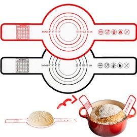SHUCHUANG Silicone Bread Sling for Dutch Oven, Non-Stick & Easy to Clean Bread Baking Mat Set, 2 Pcs Reusable Bread Sling with Long Handle to Transfer Sourdough