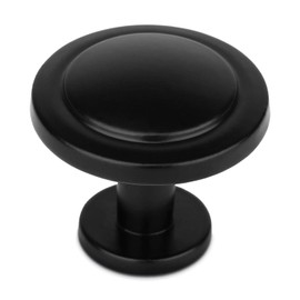 BIGLUFU 12Pcs Black Cabinet Knobs, Vintage Round Drawer Knobs for Chest of Drawers Cupboard Desk Door Pulls Handles Knobs Kitchen Wardrobe Furniture with Screws- - 20x30 mm
