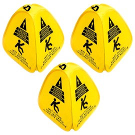 Kraken Sign Co - 3 Pack Pop-up Sign, Yellow 4-Sided Bilingual Trilingual English/Spanish/French Warning, Pop-up Caution Wet Floor Sign 16 inch for Restaurant, Commercial and Industrial Safety.