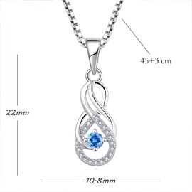 Starnny Women's Necklace 925 Silver Infinity Necklace Pendant 3A Cubic Zirconia Jewellery for Women, Silver, white gold plated, Cubic Zirconia