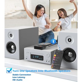 Bluetooth Receiver for Home Stereo, AUX RCA to Bluetooth Adapter for Old Speakers, NFC Wireless Audio Receiver for Music Streaming Sound System, KAIY Convert Wired Speakers to Wireless