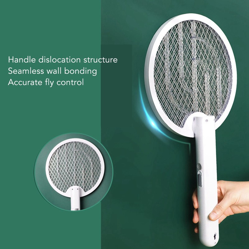 2 in 1 Electric Fly Swatter Rotatable Fly Killer Light