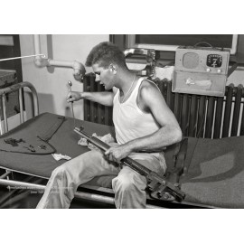 M1 Rifle Cleaning PHOTO US Army World War 2 WW2 1942 Sergeant Soldier M-1 Garand