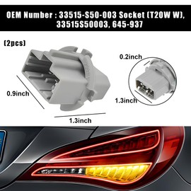 Yourkar 2 PCS Car Rear Tail Light Brake Lamp Socket, OEM 33515S50003 Turn Signal Light Plug Holder Replacement, Tail Light Socket Wire Harness Holder Compatible with Fit Civic Accord TSX