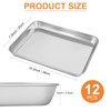 12PCS Stainless Steel 1/8 Sheet Pan, Nonstick Small Cookie Sheet,