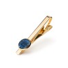 Classic circle tie clips; occasions gifts love for men (gold-plated-base)