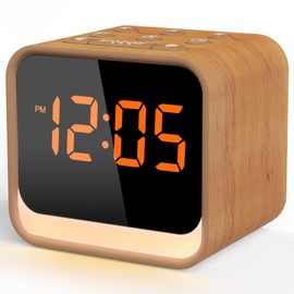 Housbay White Noise Machine with Alarm Clock for Bedrooms, Bluetooth Speaker, Sound Library, Gentle Wake Up, Sleep Routine, Brown Noise, Nature Sound Machine for Sleeping (Wood Tone)