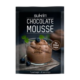 Sukrin Chocolate Mousse Mix + Sukrin Gold Sweetener Sachet - Sugar-Free, Low-Calorie, Low-Carb, Keto-Friendly, No Artificial Colors, Includes 2x Chocolate Mousse Mix Packs and 1x Sukrin Gold Sachet 20g