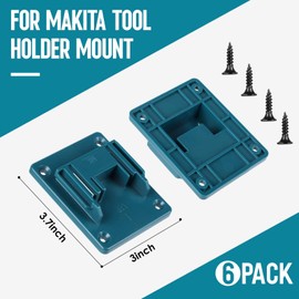 Pack of 6 Tool Holder Storage, TEPULAS Machine Holder Drill Screwdriver Wall Mount for Makita 18 V Drilling Power Tools with 26 Screws