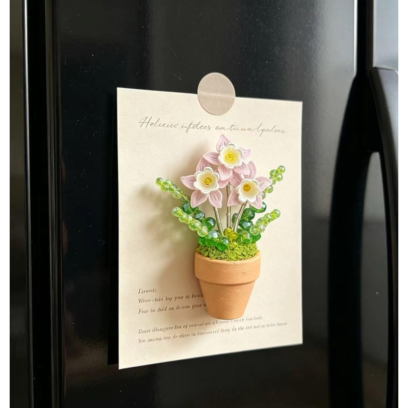 1 Pc Bling Beads Plants Refrigerator Magnets Potte, Cute Handcrafted
