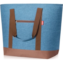 LHZK Cooling Bag, Eco Bag, Foldable Tote Bag, Lunch Bag, 11.6 gal (50 L) Large Capacity, Cooler Bag, Large Size, Thermal Bag, For Outdoor Activities, Picnic, BBQ, Beach, Camping, Commuting to Work
