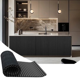 94.5 x 23.6 in Acoustic Wood Wall Panels,3D Flexible Soundproof Absorbing Panels,Wood Slat Panel for Interior Wall Decor (Dark Grey)