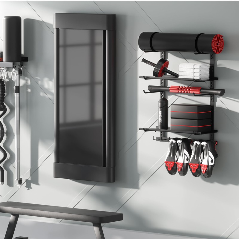 Home Gym Storage Shelf Only, Adjustable Gym Equipment Organizer Wall