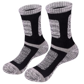 YUEDGE Mens Thick Cotton Crew Socks Mosture Wicking Work Boot Socks Winter Thermal Socks For Men Size 9-11, 5 Pairs