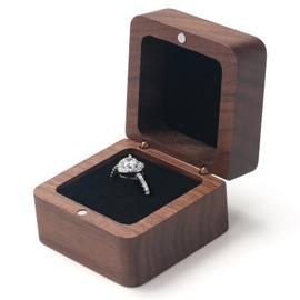 MAZYPO Wooden Rings for Weddings, Engagements Made of Fine Wood, Private Rings Made of Exquisite Jewellery for Holders of a Wedding Ring on the Shelf