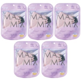 MASMiX Bi-color Mask, 3-Dimensional Type, 35 Sheets (Set of 7 x 5), Pale Lilac x Dark Gray