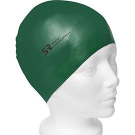 Swim Research Durable Solid Latex Swim Cap (Green-3PK)