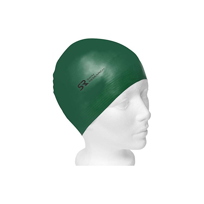 Swim Research Durable Solid Latex Swim Cap (Green-3PK)