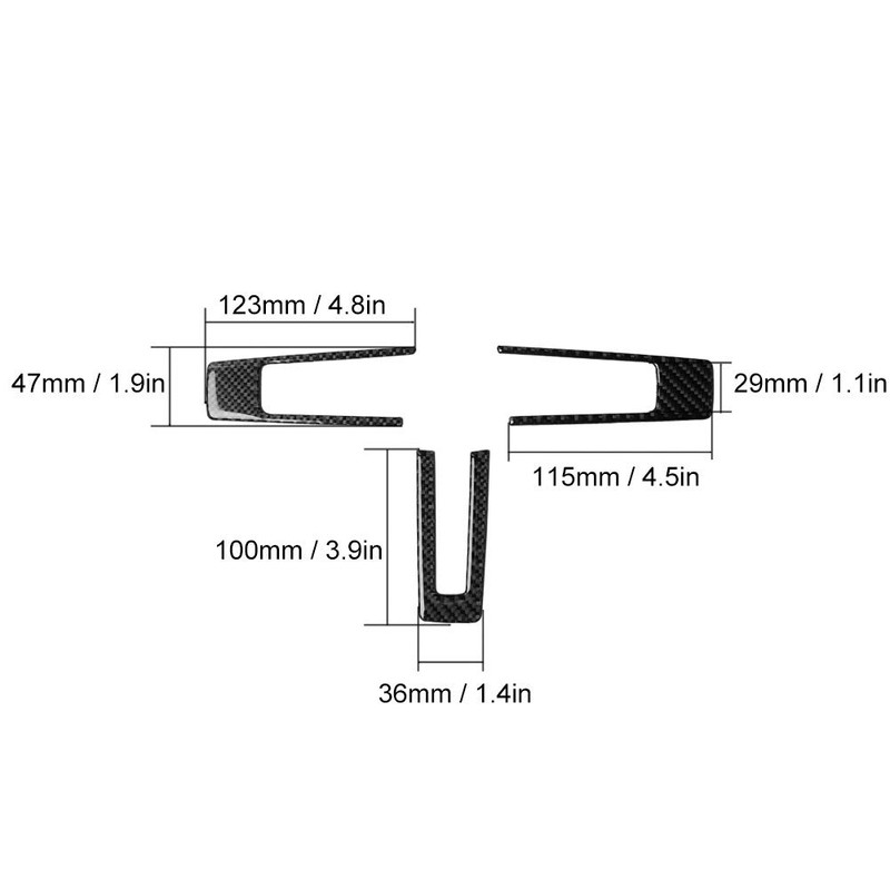 Yctze 3 Piezas de Fibra de Carbono Cubierta Decorativa para