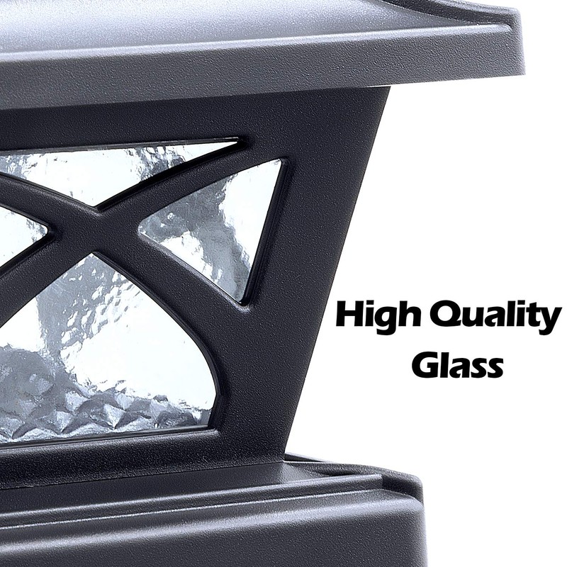 SIEDiNLAR Solar Post Cap Lights Outdoor Glass 2 Modes 8