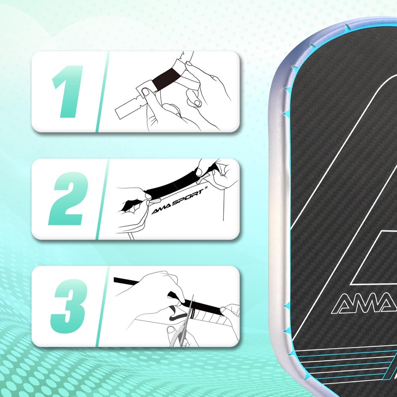 AMA SPORT Pickleball Paddle Edge Guard Tape 3 Pack -