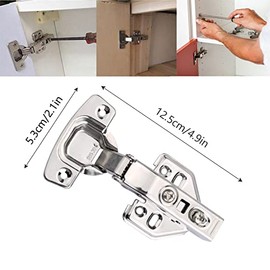 Bisagras para gabinete de cierre suave de cocina, accesorios de hardware para gabinetes, armarios y estanterías, bisagras de puerta lenta hidráulicas silenciosas, 4 piezas, plateado