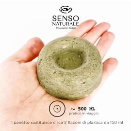 Senso Naturale Regenerating firm shampoo for curly and frizzy hair, ecological and vegan, spirulina, fenugreek, aloe, lavender, bergamot, natural and plastic-free