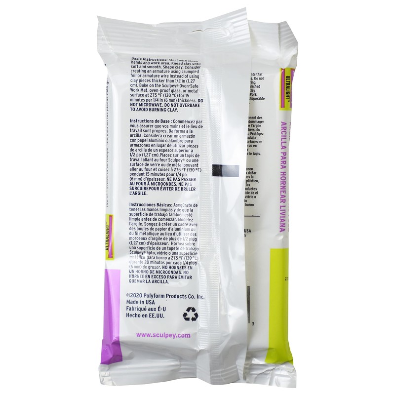 Polyform Super Sculpey Ultralight White, Lightweight, Non Toxic. Soft, Sculpting