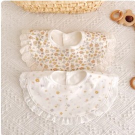 Wholesale Infant 2 Layers Breathable Bibs Baby Lovey Soft Lace-up Closure Washable Towel for Boy GirlSize: 3T, Color: Rose Red